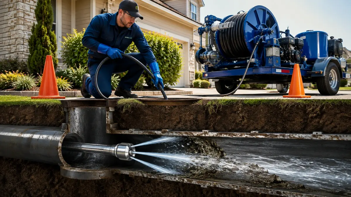 Main Sewer Line Hydro Jet Cleaning in Tipton