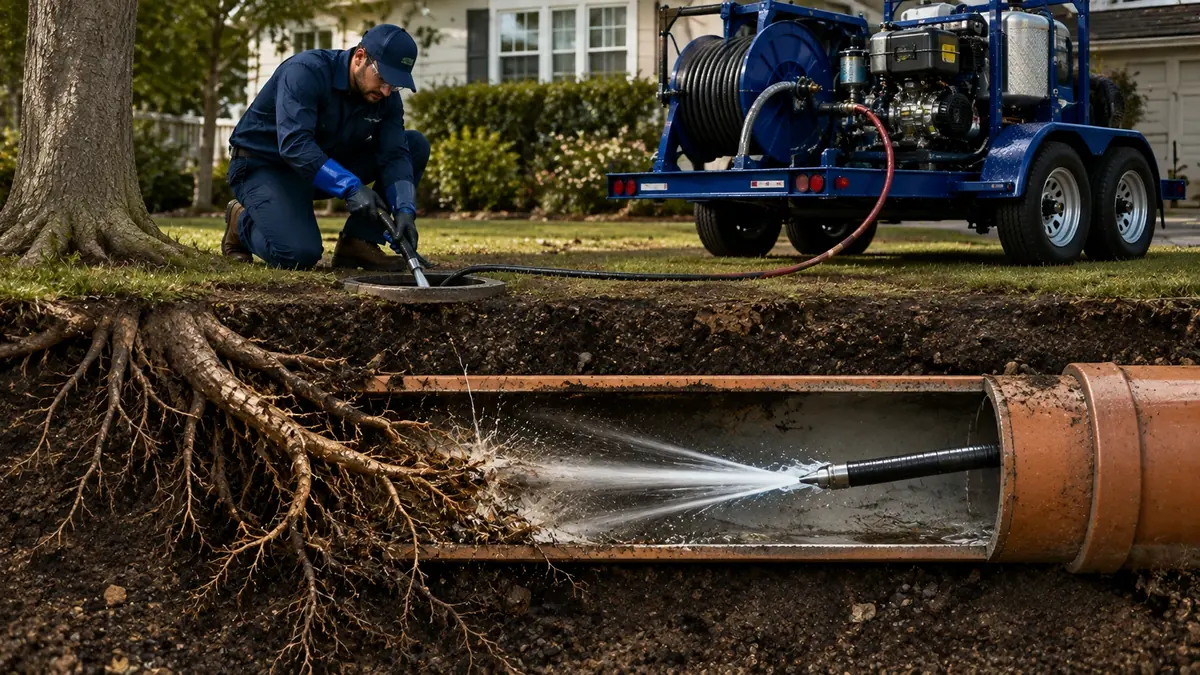 Tree Root Removal with Hydro Jetting in Tipton